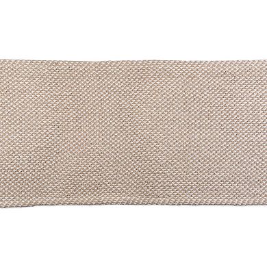 72" Beige and White Rectangular Weaved Table Runner