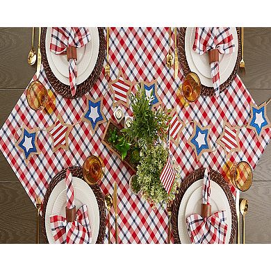 70" Red and White Classic Round Plaid Table Cloth