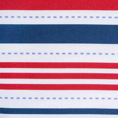 Red and Blue Patriotic Striped Rectangular Tablecloth with Zipper 60” x 84”