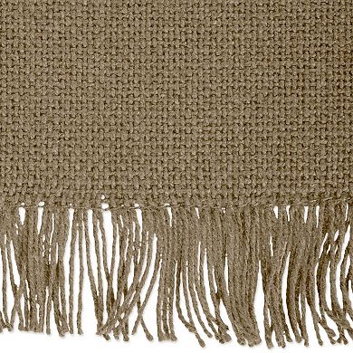 72" Solid Stone Brown Fringed Table Runner