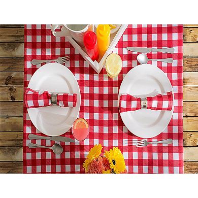 120" Red and White Classic Gingham Rectangular Table Cloth