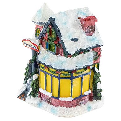 4" Snowy Christmas Diner Village Building