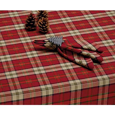 60" x 84" Campfire Red and White Classic Plaid Table Cloth