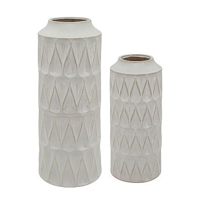22" White Ceramic Teardrop Tabletop Vase