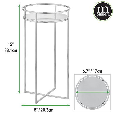 mDesign Metal Modern Indoor/Outdoor Plant Stand for Flowers - 2 Pack
