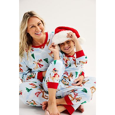 Plus Size Jammies For Your Families® Rudolph the Red-Nosed Reindeer Top & Bottoms Pajama Set