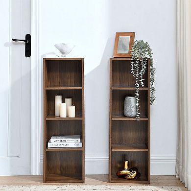 FC Design 71 inch Tall Wooden Bookcase with Five Open Shelves Corner Display Storage Cabinet