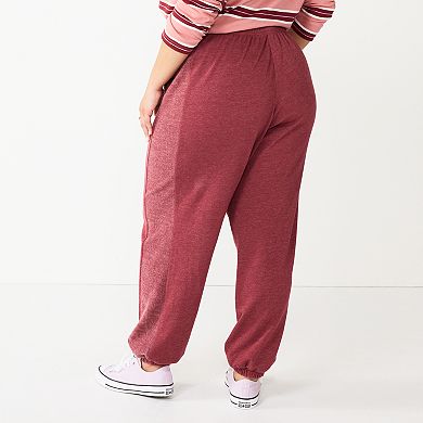 Juniors' Plus Size SO® Oversized High-Rise Boyfriend Joggers