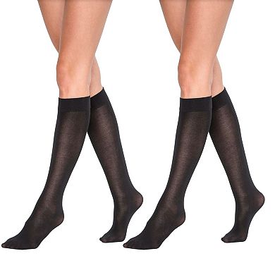 LECHERY® Velvety Silky Opaque 2 Pairs of Knee-highs
