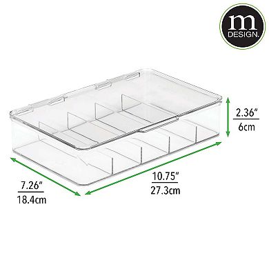 mDesign Stackable First-Aid Storage Organizer Box with Lid, 2 Pack - Clear