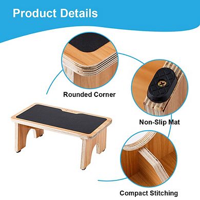 Sturdy Wooden Portable One Step Stool Support Up To 300lb