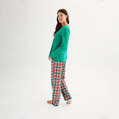 Petite Jammies For Your Families® Merry & Bright Tree Open Hem Top & Bottom Pajama Set