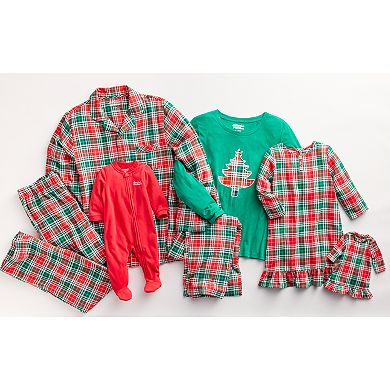 Women's Tall Jammies For Your Families® Merry & Bright Tree Open Hem Top & Bottom Pajama Set