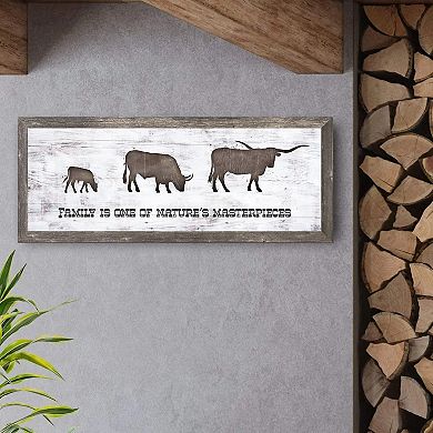 Personal-Prints Longhorn Family 1 Calf Framed Wall Art