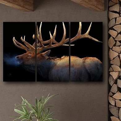 Personal-Prints Winter Elk Triptych Wood Wall Art 3-piece Set