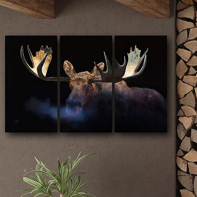 Personal-Prints Winter Moose Triptych Canvas Wall Art 3-piece Set