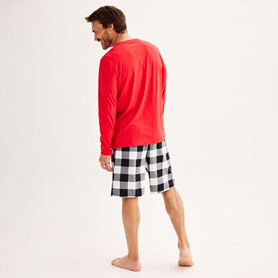 Men's Jammies For Your Families® Long Sleeve & Shorts Pajama Set