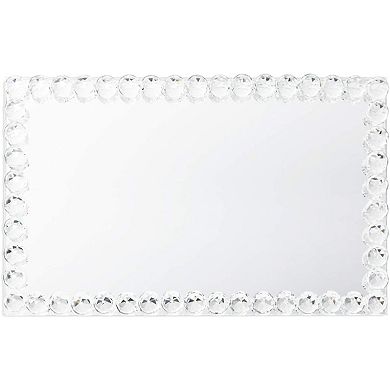 Mirrored Crystal Bead Serving Tray (9.4 x 5.75 x 1 Inches)