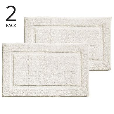 mDesign Soft Cotton Spa Mat Rug for Bathroom - 2 Pack
