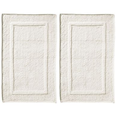 mDesign Soft Cotton Spa Mat Rug for Bathroom - 2 Pack