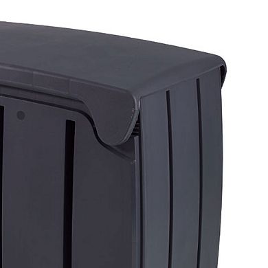 Strata Products Outdoor 85 Gal/321L Garden Storage Box w/ Double Door Lid, Black