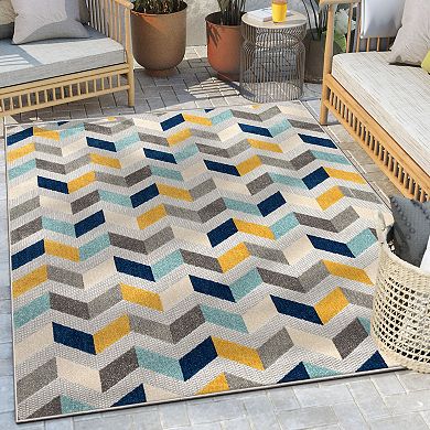 Well Woven Dorado Bela Modern Geometric Pattern Indoor/Outdoor Area Rug