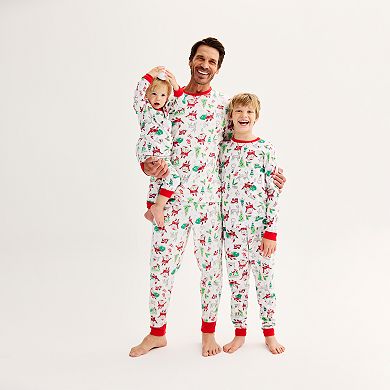 Boys 4-20 Jammies For Your Families® Doodle Santa Cozy Microfleece Top & Bottoms Pajama Set