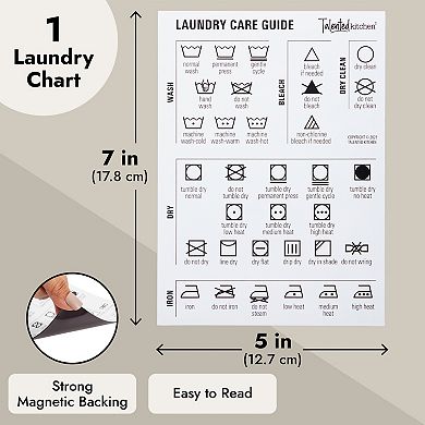 Talented Kitchen Magnetic Chart Laundry Organization Guide, White Vinyl (5x7 In)