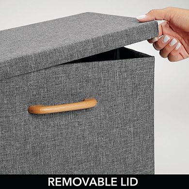 mDesign Soft Textured Fabric Home Storage Organizer Box, 2 Pack