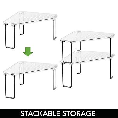 mDesign Plastic/Steel Corner Stackable Rack for Bathroom - 4 Pack