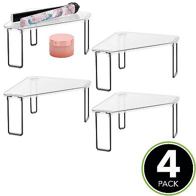 mDesign Plastic/Steel Corner Stackable Rack for Bathroom - 4 Pack