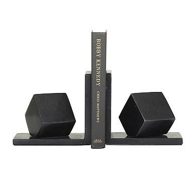 CosmoLiving by Cosmopolitan Marble Square Orb Bookend Table Decor 2-piece Set