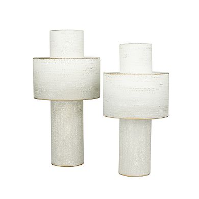 CosmoLiving by Cosmopolitan Metal Decorative Vase Floor Decor 2-piece Set
