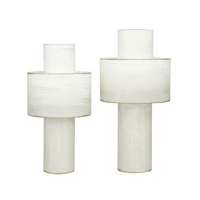 CosmoLiving by Cosmopolitan Metal Decorative Vase Floor Decor 2-piece Set
