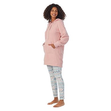 Women's Cuddl Duds® Fleece Hooded Tunic Pajama Top and Pajama Leggings Sleep Set