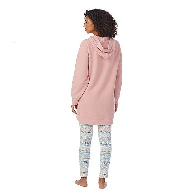 Women's Cuddl Duds® Fleece Hooded Tunic Pajama Top and Pajama Leggings Sleep Set