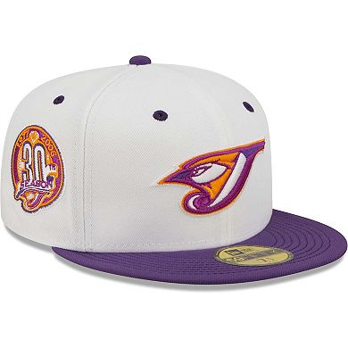 Men's New Era White/Purple Toronto Blue Jays 30th Season Grape Lolli 59FIFTY Fitted Hat