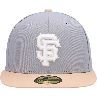 Men's New Era Gray/Peach San Francisco Giants 2007 MLB All-Star Game Purple Undervisor 59FIFTY Fitted Hat