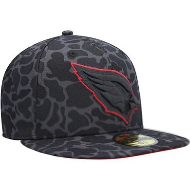 Men's New Era Black Arizona Cardinals Amoeba Camo 59FIFTY Fitted Hat