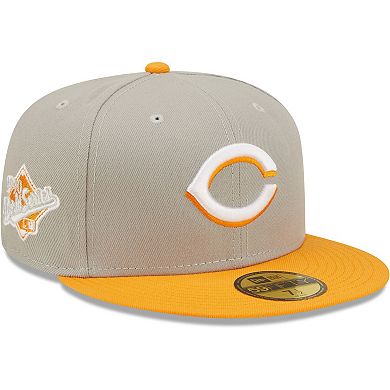 Men's New Era Gray/Orange Cincinnati Reds 1990 World Series Cooperstown Collection Undervisor 59FIFTY Fitted Hat