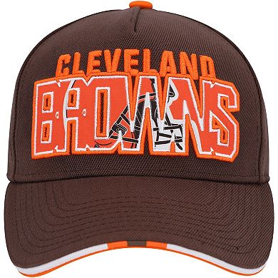 Youth Brown Cleveland Browns On Trend Precurved A-Frame Snapback Hat