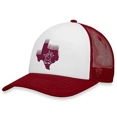Men's Top of the World White/Maroon Texas A&M Aggies Tone Down Trucker Snapback Hat
