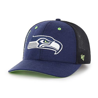 Men's '47 College Navy Seattle Seahawks Pixelation Trophy Flex Hat