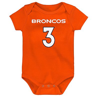 Newborn & Infant Russell Wilson Orange Denver Broncos Mainliner Player Name & Number Bodysuit