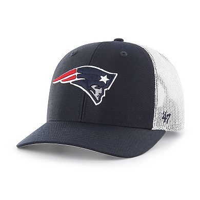 Youth '47 Navy/White New England Patriots Adjustable Trucker Hat
