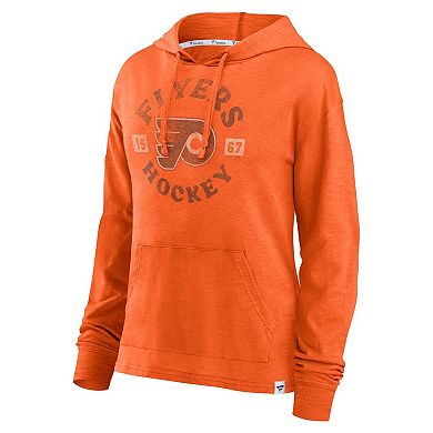 Women's Fanatics Branded Orange Philadelphia Flyers Heritage Salvation Waffle Pullover Hoodie