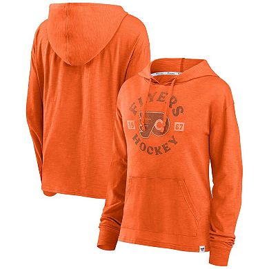 Women's Fanatics Branded Orange Philadelphia Flyers Heritage Salvation Waffle Pullover Hoodie