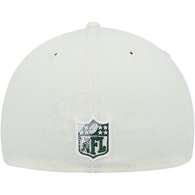 Men's New Era Cream New York Jets Chrome Color Dim 59FIFTY Fitted Hat