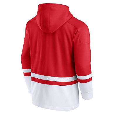 Men's Fanatics Branded Red Wisconsin Badgers First Battle Pullover Hoodie