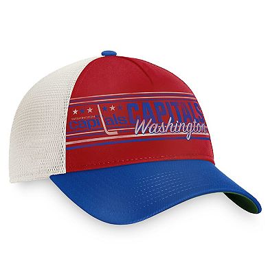 Men's Fanatics Branded Red/Royal Washington Capitals True Classic Retro Trucker Snapback Hat